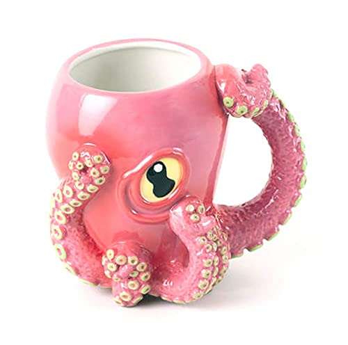 3D Pink Octopus Ceramic Mug for Coffee Enthusiasts