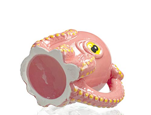 3D Pink Octopus Ceramic Mug for Coffee Enthusiasts