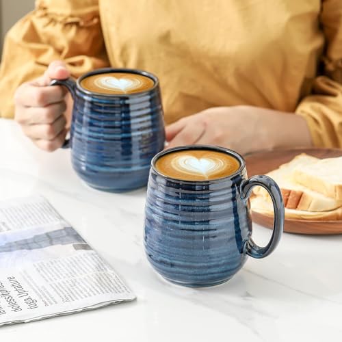 Tikooere Stoneware Coffee Mugs Set of 2, 20 oz
