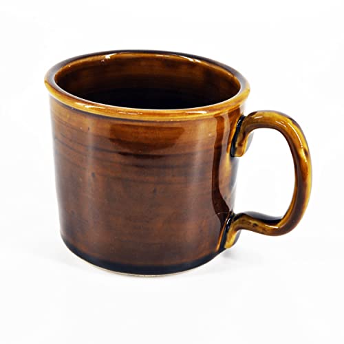 Brown Swirl Handmade Ceramic Coffee Mug - 14oz