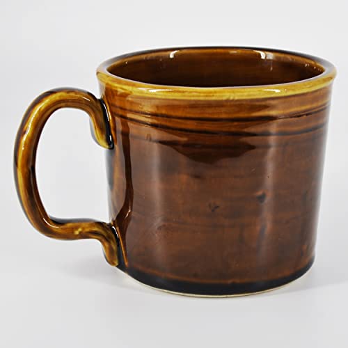 Brown Swirl Handmade Ceramic Coffee Mug - 14oz