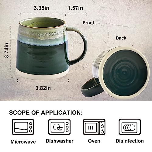 Handcrafted Ceramic Mug for Coffee, Tea, Lattes - Green
