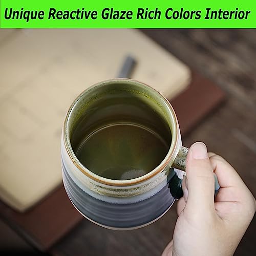 Handcrafted Ceramic Mug for Coffee, Tea, Lattes - Green