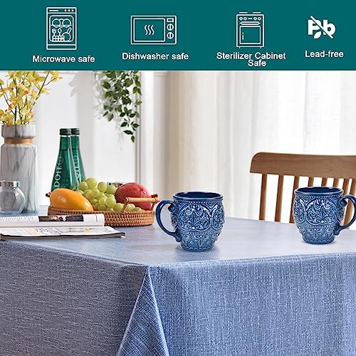 Baroque Style Stoneware Coffee Mugs Set of 2