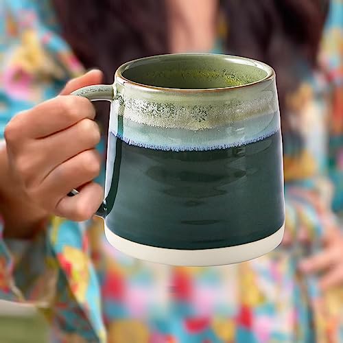 Handcrafted Ceramic Mug for Coffee, Tea, Lattes - Green