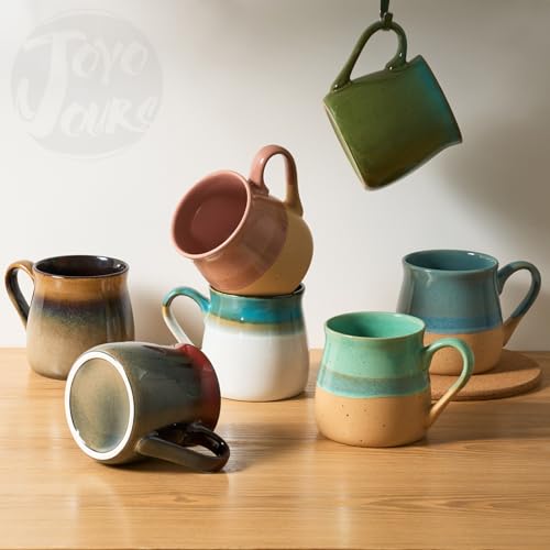 Handmade Chestnut Brown Ceramics Coffee Mugs, 18 Oz