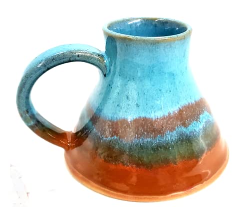 Handmade Wide Bottom Travel Mug in Indian Summer Glaze