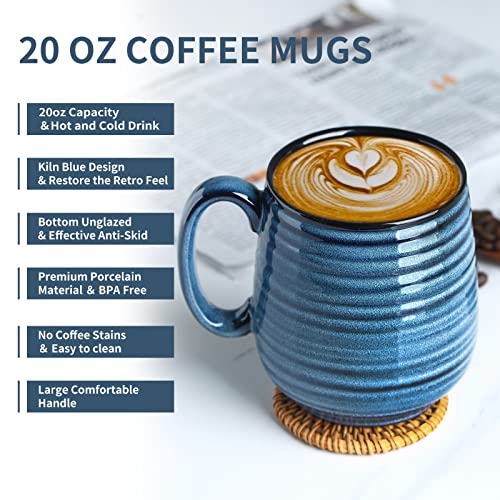 Hasense 20 oz Ceramic Coffee Mug for Office & Camping