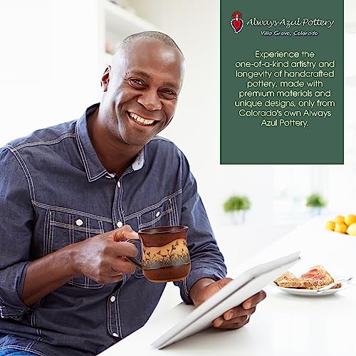 Handmade Ceramic Hummingbirdscape 14 oz. Mug in Real Red Glaze