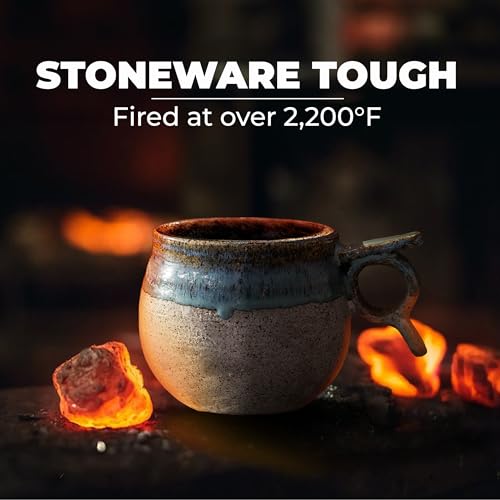 Viking-Inspired Handcrafted Stoneware Coffee & Tea Mug - 10-12 oz