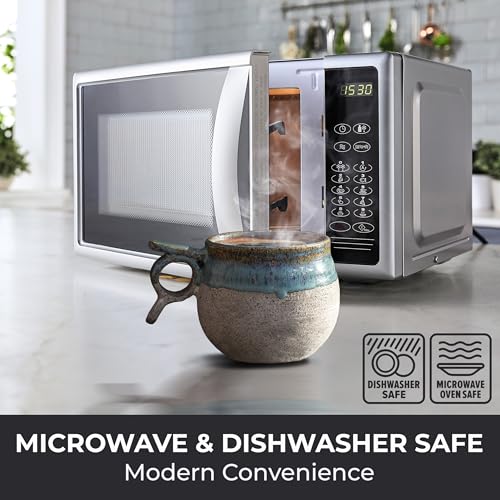 Viking-Inspired Handcrafted Stoneware Coffee & Tea Mug - 10-12 oz