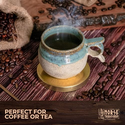 Viking-Inspired Handcrafted Stoneware Coffee & Tea Mug - 10-12 oz