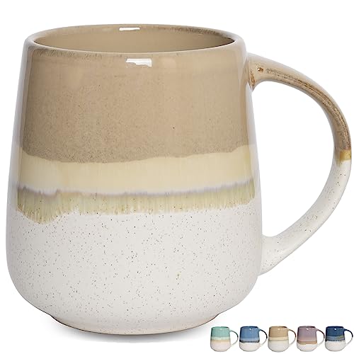 Bosmarlin 23 Oz Ceramic Coffee Mug (Brown Grey)