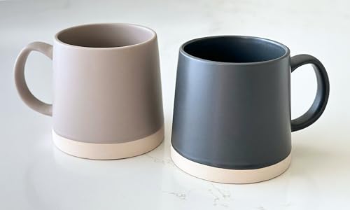 HANDCRAFTED Set of 2 Large Stoneware Coffee Mugs