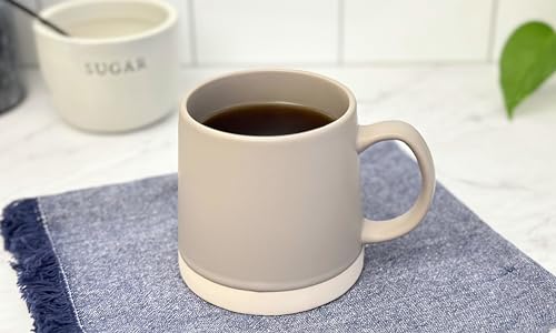 HANDCRAFTED Set of 2 Large Stoneware Coffee Mugs