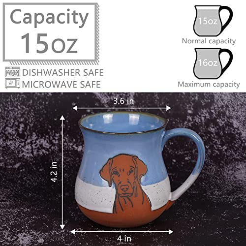 Handmade Ceramic Dog Mug 16 oz for Coffee