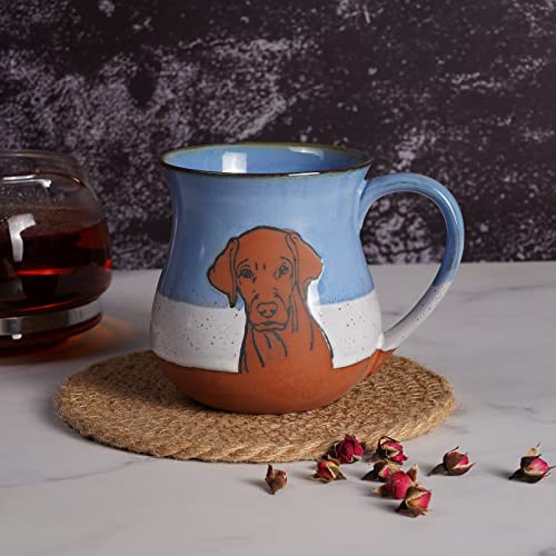Handmade Ceramic Dog Mug 16 oz for Coffee