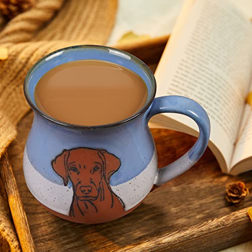 Handmade Ceramic Dog Mug 16 oz for Coffee