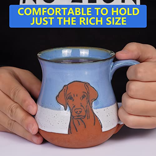 Handmade Ceramic Dog Mug 16 oz for Coffee