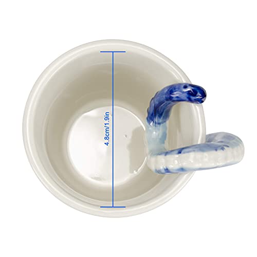 Hand Painted Octopus Style Ceramic Coffee Mug Cup