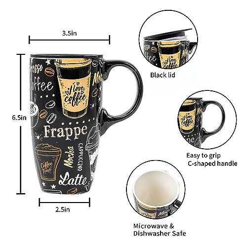 Topadorn Ceramic Coffee Mug Gift Set, 17oz