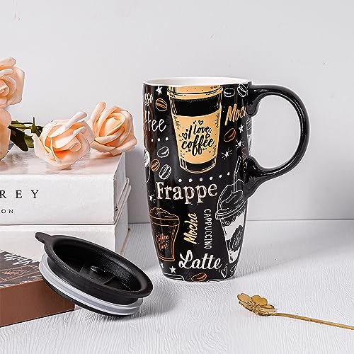 Topadorn Ceramic Coffee Mug Gift Set, 17oz
