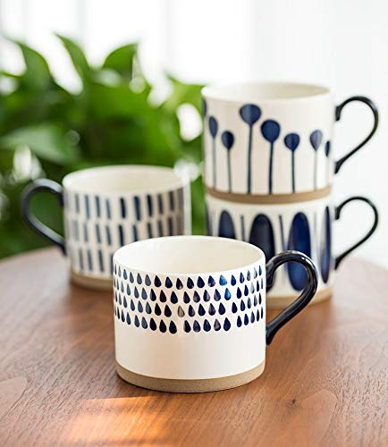 Koja Hand Painted 15 oz. Ceramic Mugs Set