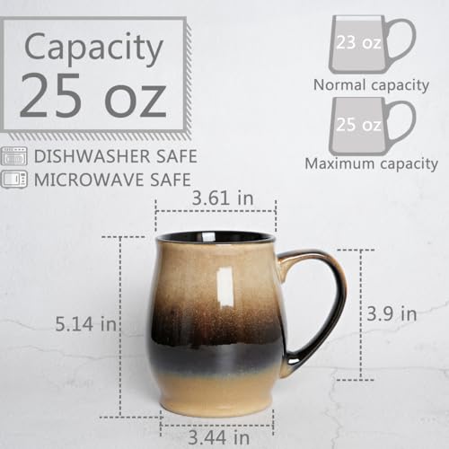 Bosmarlin Walnut XL Ceramic Coffee Mug, 25 oz