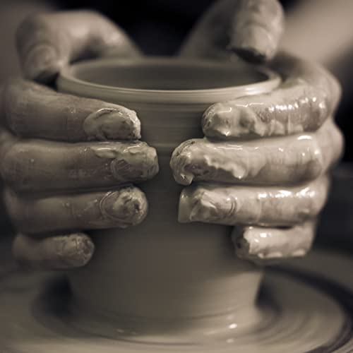 Handmade Ceramic Coffee Mug White Blue 14oz SnowSwept