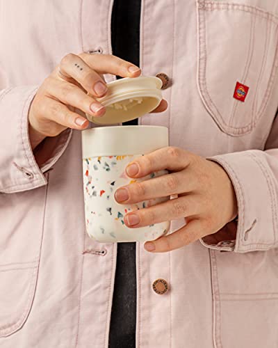 Terrazzo Cream Ceramic Mug - Portable, Reusable, Dishwasher Safe