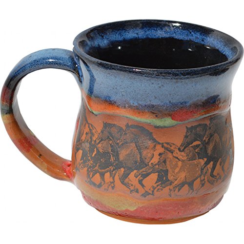 Wild Horses Mug in Azulscape Glaze - Handmade Ceramic