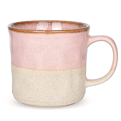 Bosmarlin Pink Ceramic Mug, 18 Oz, Office/Home Cup