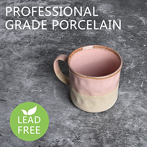 Bosmarlin Pink Ceramic Mug, 18 Oz, Office/Home Cup