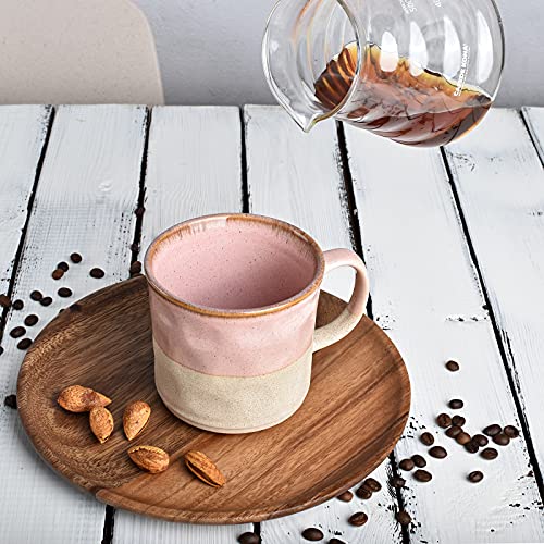 Bosmarlin Pink Ceramic Mug, 18 Oz, Office/Home Cup