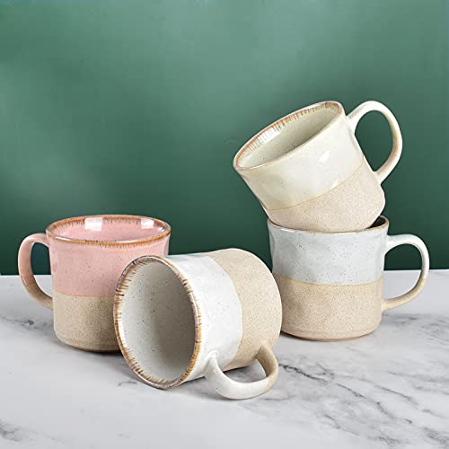 Bosmarlin Pink Ceramic Mug, 18 Oz, Office/Home Cup