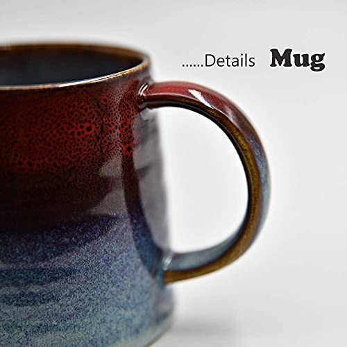 Handmade Red Ceramic Coffee Mug, 16.5 Oz