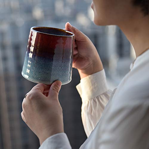 Handmade Red Ceramic Coffee Mug, 16.5 Oz