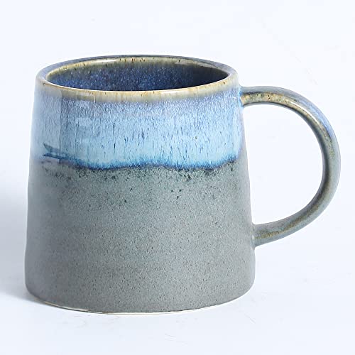 Handmade Pottery Mug with Big Handle, 15.5 oz