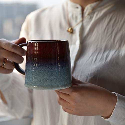Handmade Red Ceramic Coffee Mug, 16.5 Oz