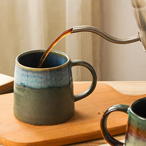 Handmade Pottery Mug with Big Handle, 15.5 oz