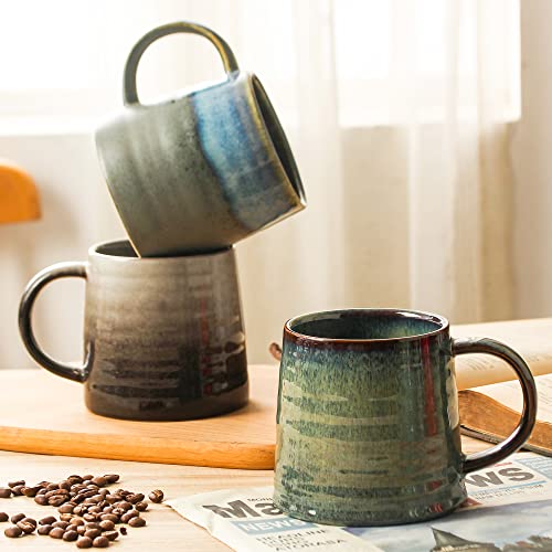 Handmade Pottery Mug with Big Handle, 15.5 oz