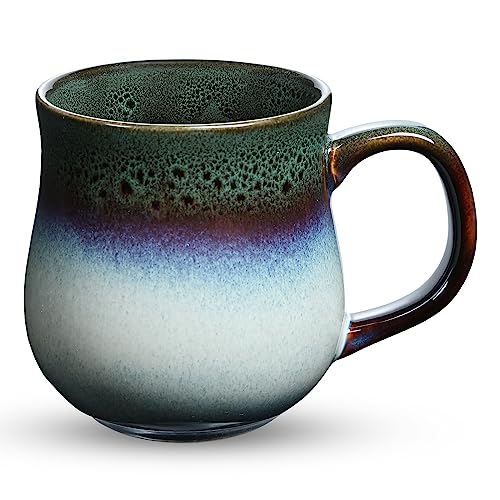 Large Handmade Ceramic Coffee Mug with Big Handle