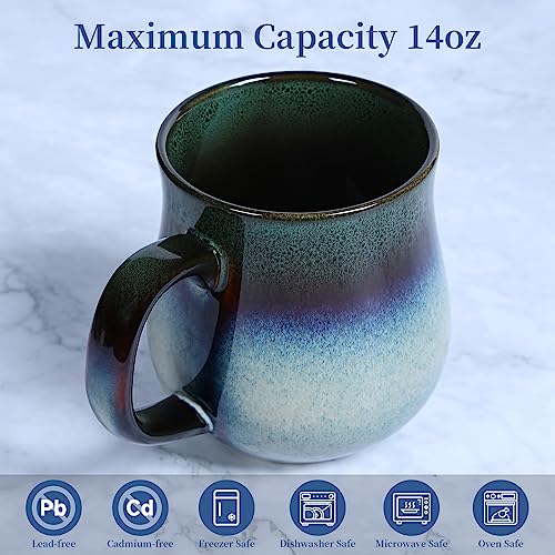 Large Handmade Ceramic Coffee Mug with Big Handle