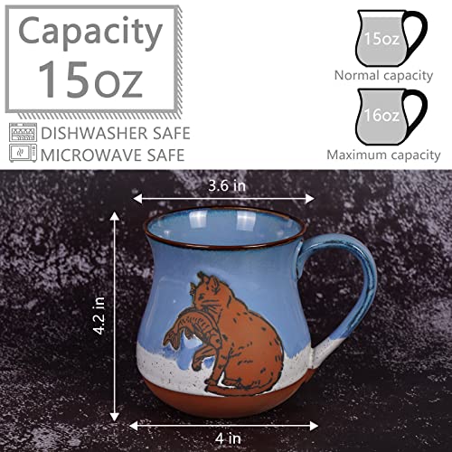 16 oz Ceramic Cat Coffee Mug for Cat Lovers
