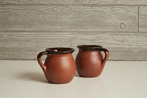 Handmade Mexican Clay Coffee Mugs with Cocoa Set