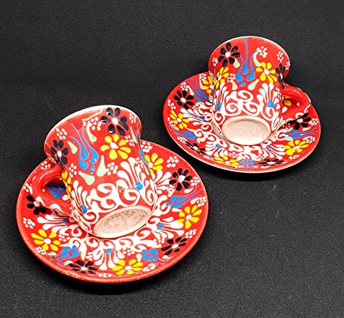 DLK - Set of 2 Handmade Turkish Coffee Cups