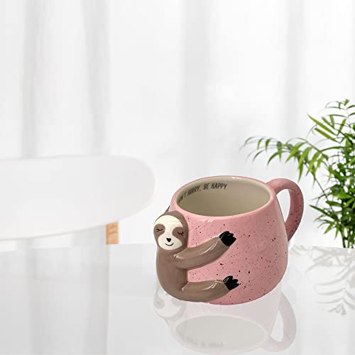Handmade Sloth Ceramic Coffee Mug: Animal Shaped Design