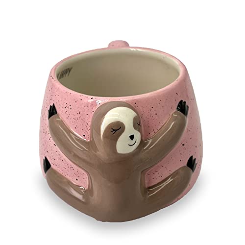 Handmade Sloth Ceramic Coffee Mug: Animal Shaped Design