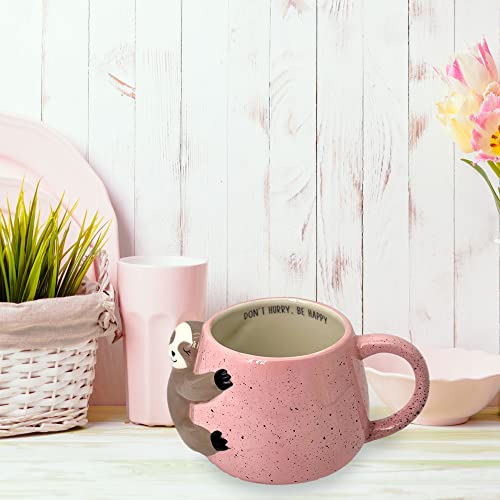Handmade Sloth Ceramic Coffee Mug: Animal Shaped Design