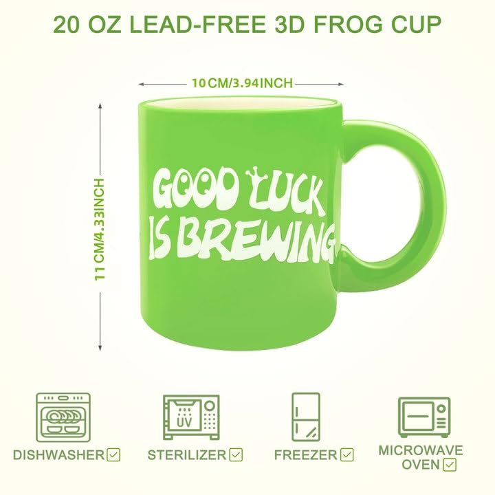 Frog 3D Ceramic Coffee Mug, 20 oz Cute Cartoon